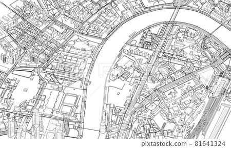 Urban modern landscape. Vector 81641324
