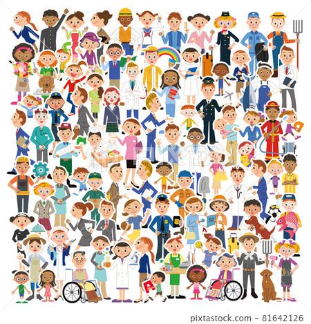 People gathering in overlapping areas 81642126