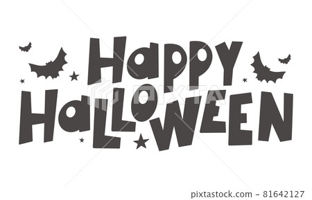 Happy Halloween - Silhouette Text Banner Hand drawn creative calligraphy Happy Halloween - Silhouette Text Banner Hand drawn creative calligraphy 81642127