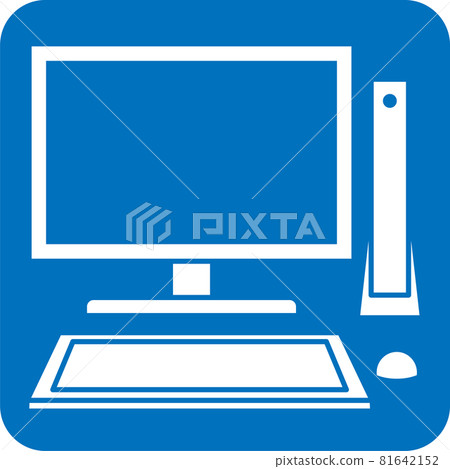 Pictogram of desktop computer - Stock Illustration [81642152] - PIXTA
