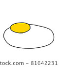 Fried egg seen from the side 81642231