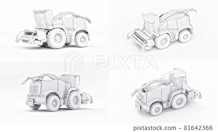 White modern combine on a white background. 3d rendering. 81642366