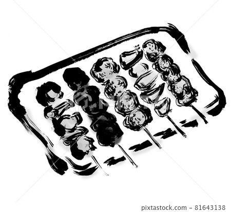 什錦烤雞肉串什錦菜餚 5 手繪插圖 81643138