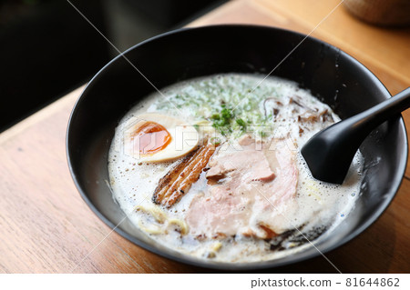 Ramen noodle with pork and egg on soup Japanese food 81644862