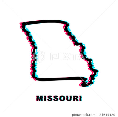 Glitch map showing the state of Missouri from the united state of america. Vector illustration. 81645420
