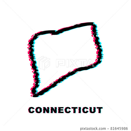 Connecticut state map outline glitch icon. Vector illustration. 81645986
