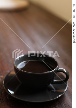 Cappuccino coffee break on wood background Cappuccino coffee break on wood background 81646191