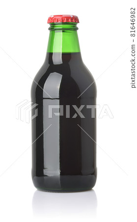 Small green glass bottle of juice Small green glass bottle of juice 81646982