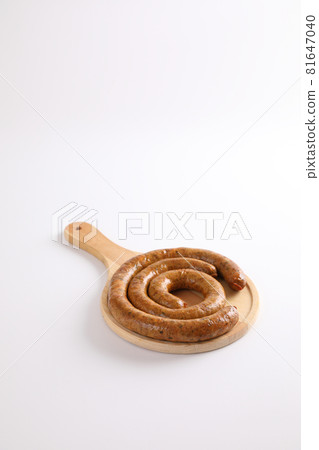 Local Northern Thai food , Northern Thai spicy sausage street food isolated in white background Local Northern Thai food , Northern Thai spicy sausage street food isolated in white background 81647040