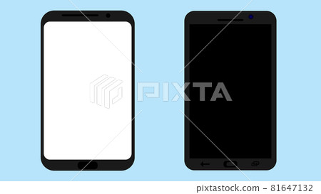 Smartphone with blank screen. Isolated mobile phone mockup. White and black. Smartphone mockup for show your app design. Front view of cellular display. Vector illustration. 81647132
