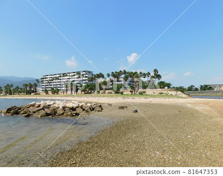 Kohroen Beach and the mouth of the Shukugawa River (photographed in August 2021 in Nishinomiya City, Hyogo Prefecture) Kohroen Beach and the mouth of the Shukugawa River (photographed in August 2021 in Nishinomiya City, Hyogo Prefecture) 81647353