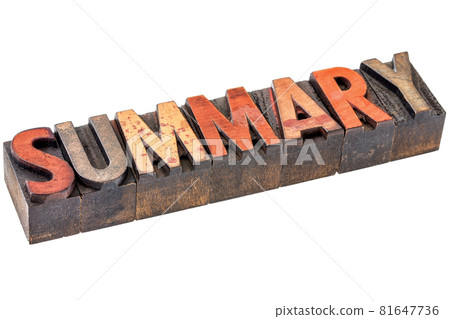 summary word in vintage wood type summary word in vintage wood type 81647736