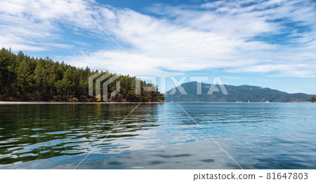 Gulf Islands on West Coast of Pacific Ocean during Sunny Summer Day Gulf Islands on West Coast of Pacific Ocean during Sunny Summer Day 81647803