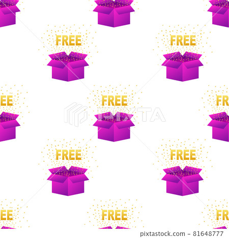 White Free box pattern on light background. Surprise present. Vector stock illustration. White Free box pattern on light background. Surprise present. Vector stock illustration. 81648777