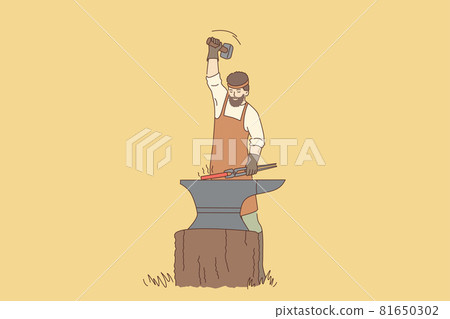 Work and tools of blacksmith concept 81650302
