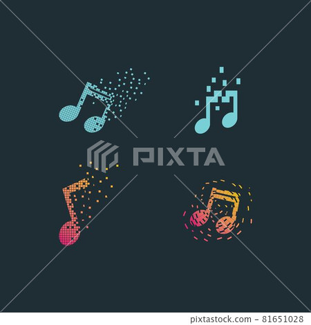 Pixel music note tyechnology logo Pixel music note tyechnology logo 81651028