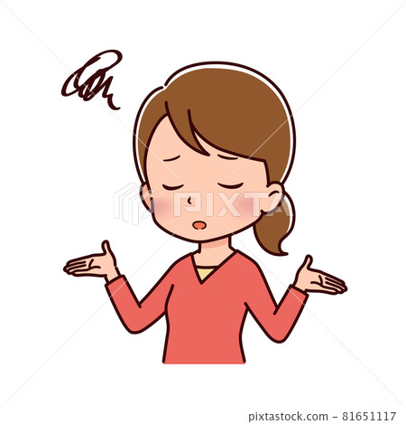 Illustration of a woman in plain clothes in various poses 81651117