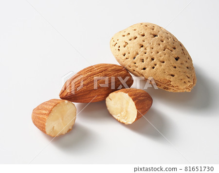 Almond fruit on a white background 81651730