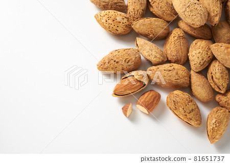 Almond fruit on a white background 81651737