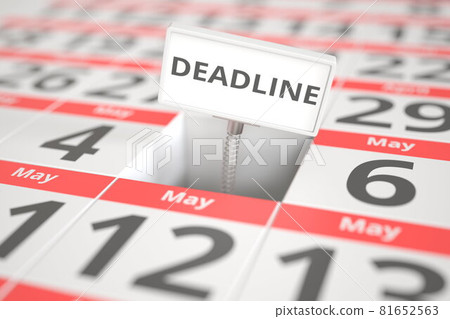 DEADLINE notice on May 5 in a calendar, 3d rendering DEADLINE notice on May 5 in a calendar, 3d rendering 81652563