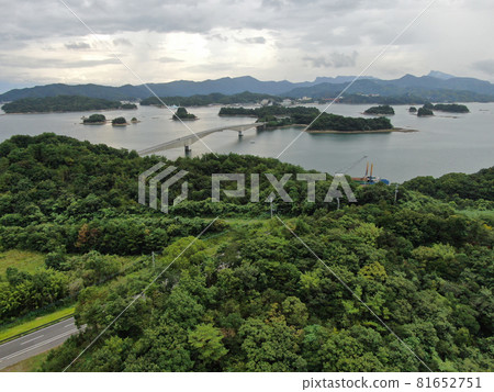 Aerial view of the bridges in the Amakusa Five Bridges 81652751