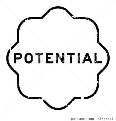 Grunge black potential word rubber seal stamp on white background 81653441