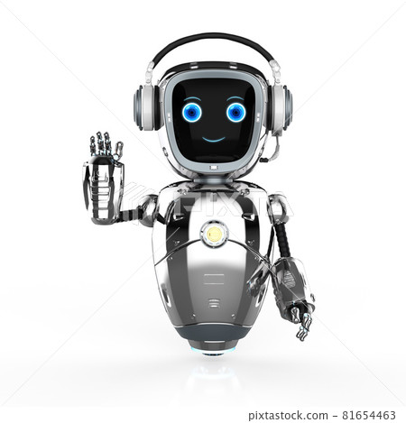 cyborg or robot assistant hand up cyborg or robot assistant hand up 81654463