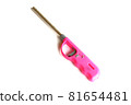 long lighter pink gas lighter isolated on white background, Household lighter for gas stoves in the kitchen 81654481