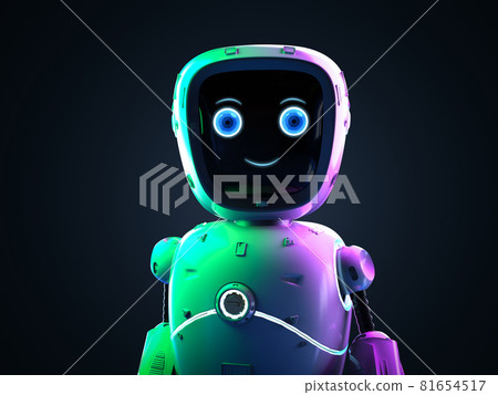 cyborg or robot assistant in dark 81654517