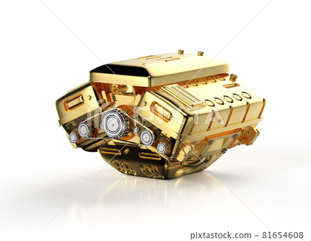 Golden car engine or machine Golden car engine or machine 81654608