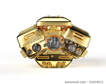 Golden car engine or machine Golden car engine or machine 81654611