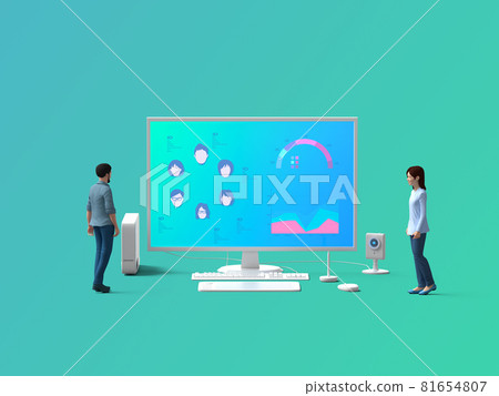 遠程工作與男性和女性 81654807