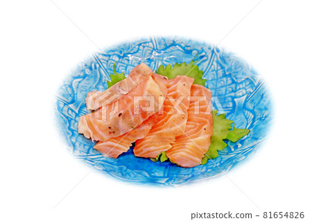 Homely and rustic homemade "marinated salmon" watercolor style picture letter 81654826