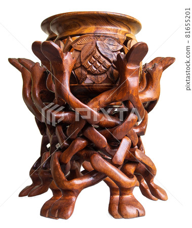 Wooden vase holder (transparent background) 81655201