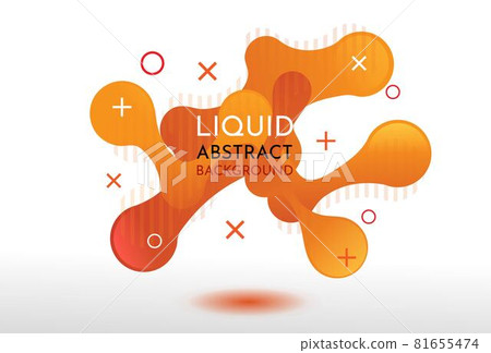 Abstract orange liquid banner background 81655474