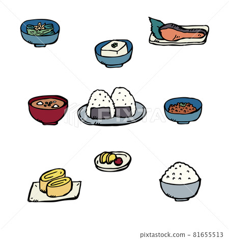 【手繪鋼筆線描】食物套裝_日式早餐(帶人物字符) 【手繪鋼筆線描】食物套裝_日式早餐(帶人物字符) 81655513