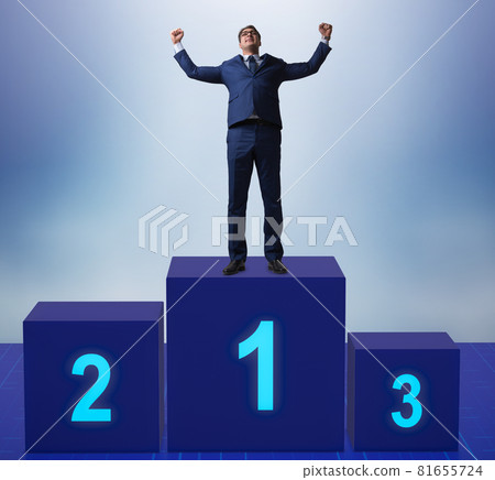 Businessman taking first place in competition Businessman taking first place in competition 81655724