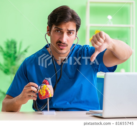 Doctor student explaining heart problems 81655745