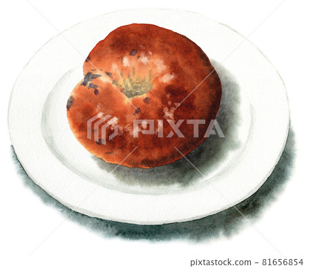 模擬水彩藍莓百吉餅 模擬水彩藍莓百吉餅 81656854