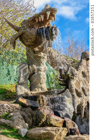 Dragons sculpture in Fantasy park of Uman, Ukraine Dragons sculpture in Fantasy park of Uman, Ukraine 81657251