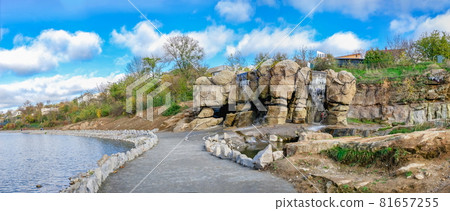 Waterfall in Fantasy park of Uman, Ukraine 81657255