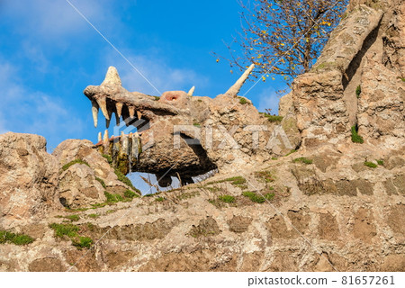 Dragons sculpture in Fantasy park of Uman, Ukraine 81657261