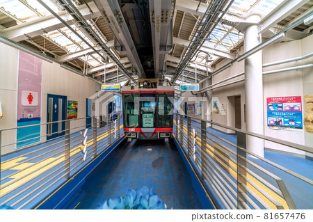 俯瞰湘南單軌電車等的日本鎌倉市景（湘南單軌電車大船站） 81657476