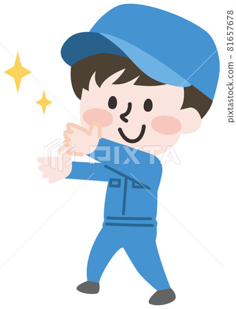 從他的手中發光的雙頭 body_worker 81657678