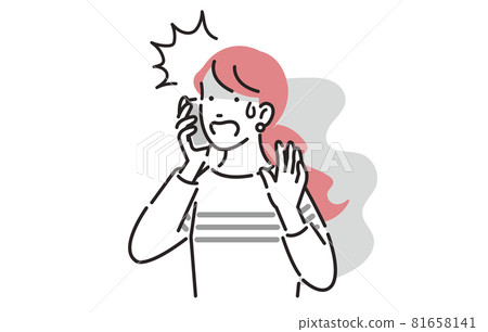 一個在打電話時感到震驚的女人 81658141