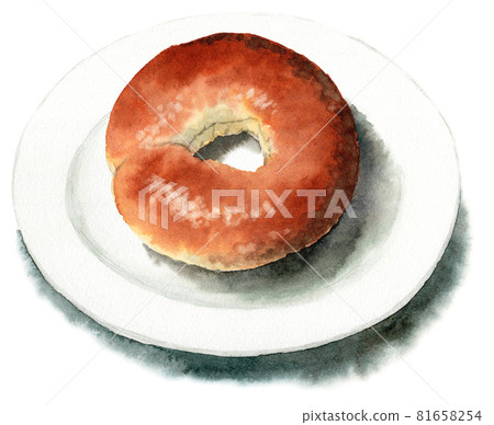 模擬水彩素百吉餅 81658254