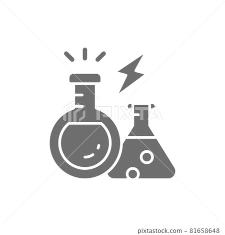 Lab equipment, experiment flasks, test tube grey icon. Lab equipment, experiment flasks, test tube grey icon. 81658648
