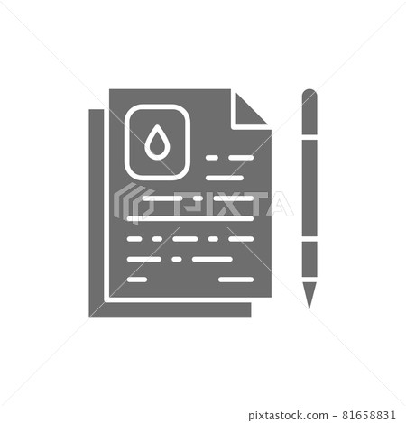 Vector oil contract, water agreement grey icon. Vector oil contract, water agreement grey icon. 81658831