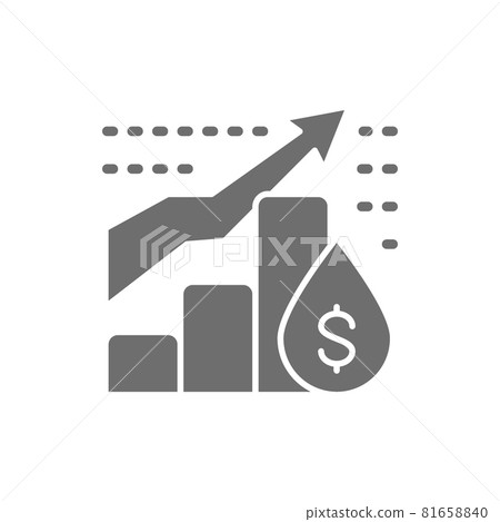 Oil price chart grey icon. Isolated on white background 81658840