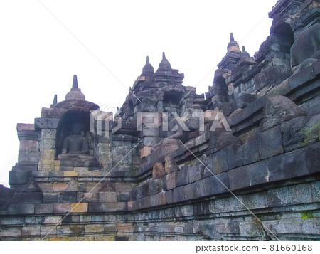 Stupas in Borobudur Temple, Central Java at Indonesia 81660168